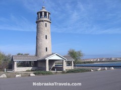 Historic Lake Minatare Lighthouse northeast of Scottsbluff, NE