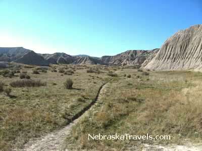 Toadstool Geologic Park Hiking Trail - Oglala National Grasslands area west of  Nebraska Sandhills