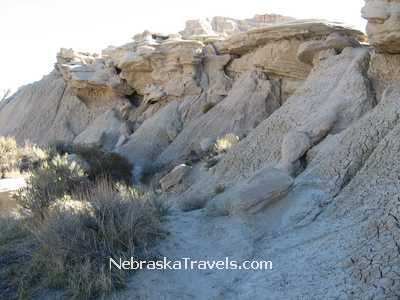 Toadstool Park Hiking Trail rock formations - Nebraska Badlands west of Nebraska Sandhills