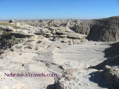 Toadstool Geologic Park Hiking Trail - on top of formations - Nebraska Badlands area