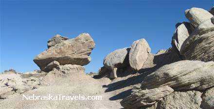 Toadstool Park Trail Interesting Toadstool Rock Formations - Badlands west of Nebraska Sandhills 