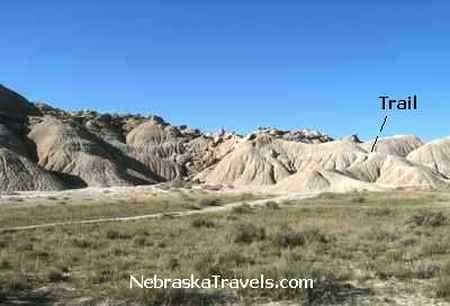 Looking back at end of Toadstool Geologic Park Hiking Trail - Western Nebraska Badlands and Grasslands area