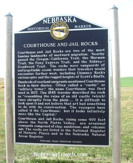 Courthousee and Jailhouse Rock Historical Marker next to Hwy 92 east of Scottsbluff
